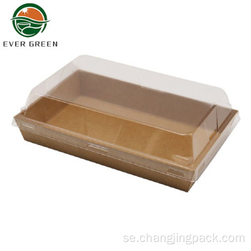 Engångsbrun Kraft Paper Food Packaging Tray